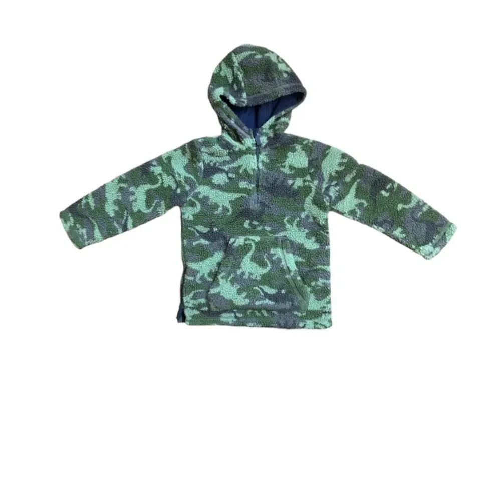 Joules Dinosaur Camo Fleece Quarter Zip Pullover